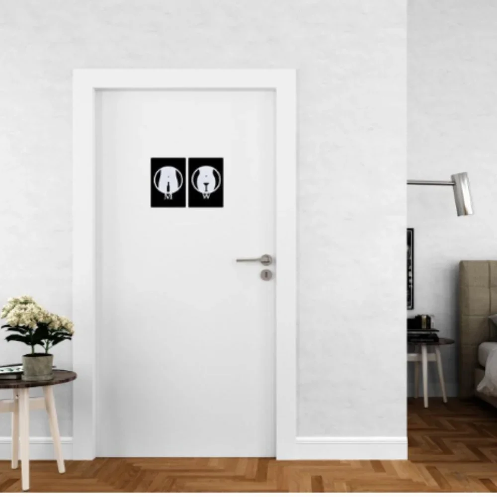 Funny Bathroom Signs - Men/Women Restroom Door Signs for Home/ Business